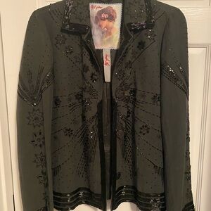 Elegant Black Biya Embellished Women's Jacket